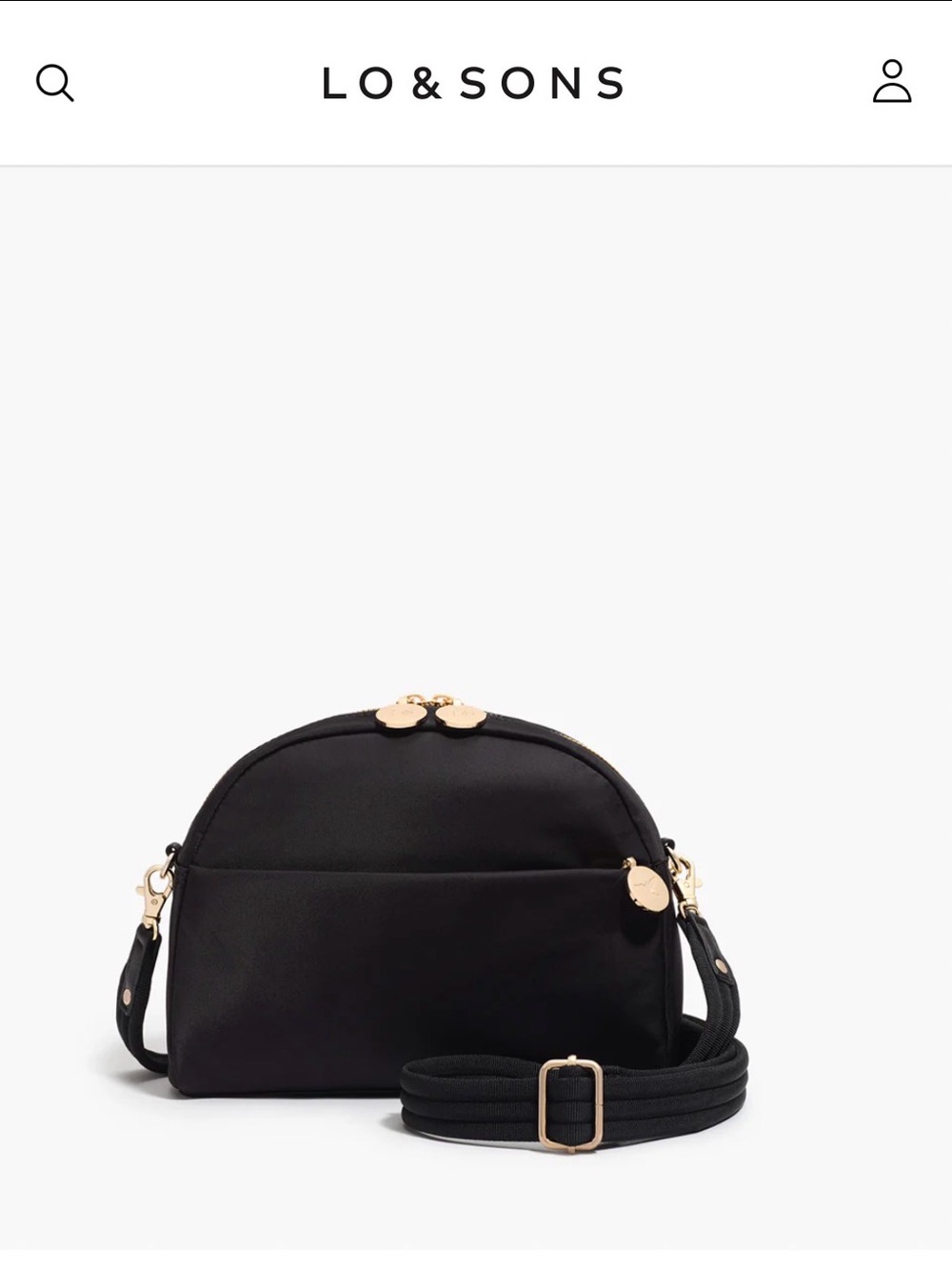 LO & SONS Black Nouvelle Crossbody Bag with Gold Hardware